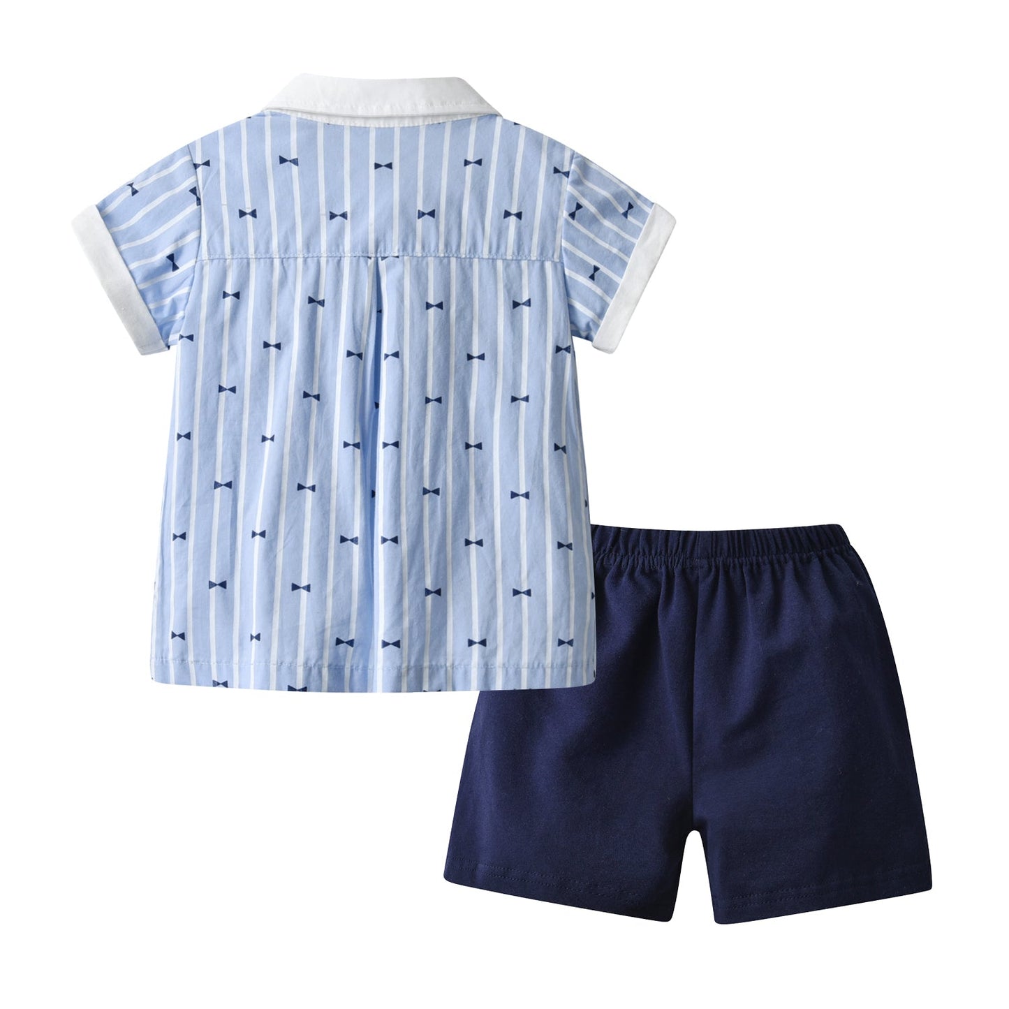 Boy, 2pc Bow-Tie Print Top & Shorts Set