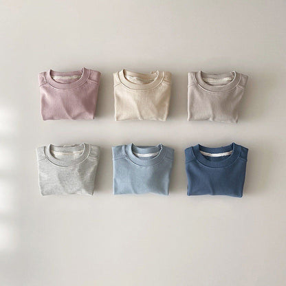 Gender Neutral, 2pc Solid Color Sweatshirt & Pants Set